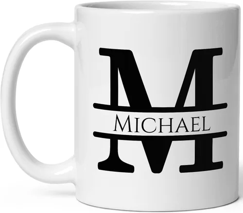 Vista 30 de Taza de café personalizada con monograma, letra inicial A personalizada para mujeres, hombres, niñas, niños, papás, mamás amigos, taza de café