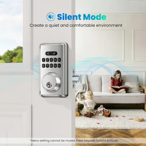 Vista 6 de Cerradura de puerta sin llave con teclado, cerrojo de seguridad, cerraduras digitales inteligentes con código, cerradura automática, contraseña