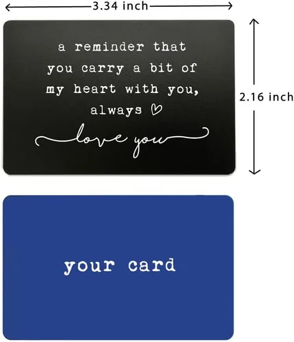 Vista 6 de Wallet Insert, Engraved Gift For Him, Valentine’s Day Gift, Birthday Gift, Hubby Gift, Engraved Wallet Insert Card, Reminder You Carry My Heart