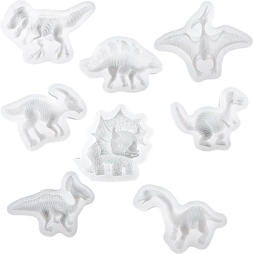 Vista 8 de Funshowcase Moldes de silicona para fondant de dinosaurio, 8
