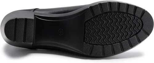 Vista 5 de Athlefit Zapatos de tacón grueso Mary Jane para mujer, zapatos de tacón bajo cerrados con punta redonda, cómodos zapatos de vestir de boda