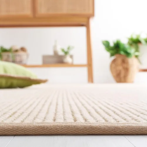 Vista 3 de SAFAVIEH Natural Fiber Collection NF475B - Alfombra para pasillo, 2 pies 6 pulgadas x 8 pies, beige, sisal y lana, diseño tejido con borde