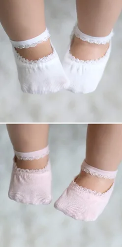 Vista 4 de Yenzat Calcetines antideslizantes antideslizantes para bebés con agarre para niñas pequeñas