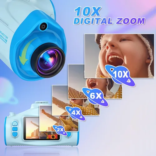 Vista 7 de Cámara para niños, cámara para niños con proyector, ofrece proyección, fotografía de 48 MP, grabación de video de 1080p, cámara digital para niños
