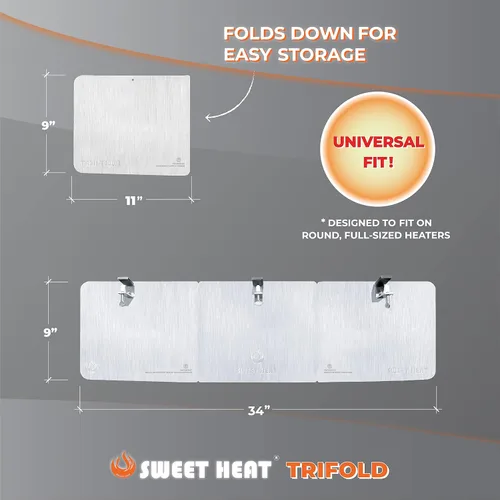 Vista 3 de SWEET HEAT Escudo reflector para calentador de patio, reflector de enfoque de calor, escudo reflector de calentador de exterior para calentador