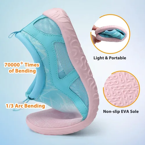 Vista 4 de LeIsfIt Zapatos de agua para hombre y mujer, calcetines acuáticos de secado rápido, sin cordones, para natación, playa, surf, piscina, río, yoga