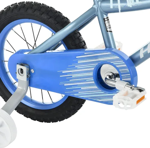 Vista 3 de Huffy Zazzle - Bicicleta para niña con ruedas de entrenamiento, serpentinas y cesta Azul claro