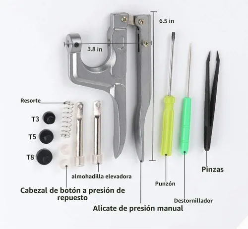 Vista 4 de Lemonfilter - Kit de botón a presión con alicates a presión, 400 juegos de cierre a presión T5 20 Color Easy to Install, Durable Starter Fasteners