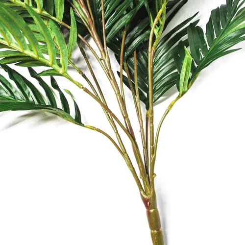 Vista 4 de Bird Fiy Plantas artificiales, hojas de palma, árbol verde verde falso, hoja grande tropical falsa para fiestas, arreglos florales, decoraciones