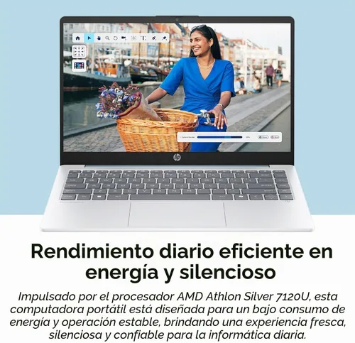 Vista 7 de HP Ultrabook Laptop con Copilot AI • Edición 2026 • Última CPU Intel N150 de 4 núcleos • 16 GB de RAM • 128 GB SSD + 1 TB OneDrive, Microsoft Office