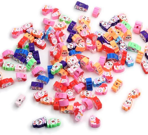 Vista 34 de 100 piezas de cuentas de arcilla polimérica Heishi espaciadoras mixtas, suministros para hacer pulseras, pendientes, collares de bricolaje, Bandera