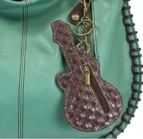 Vista 3 de Chala Bolsos de mano, estilo casual, suave, grande hombro o bolso cruzado con llavero, color verde azulado, Búho