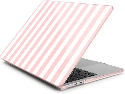 Vista 4 de Batianda Funda para MacBook Air de 15 pulgadas 2026 M5 M4 M3 M2 Chip, rayas Raya rosa