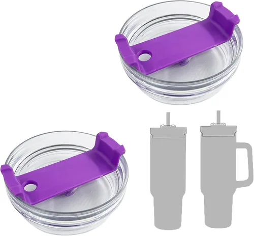 Vista 9 de Paquete de 2 tapas para vaso de 40 onzas compatibles con Stanley Quencher, cubiertas de vaso de acero inoxidable a prueba de derrames y resistentes