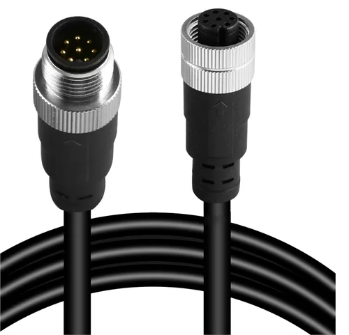 Vista 6 de Cable conector hembra doble M12 de 4 pines – Cable de extensión de sensor impermeable industrial, cable de señal seguro codificado A
