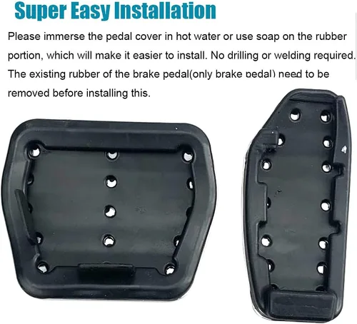 Vista 5 de LEXLEY 2 almohadillas antideslizantes de aluminio para pedal de freno de gas, cubiertas de pedal de acelerador sin perforación para Nissan Altima
