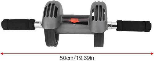 Vista 4 de Rueda de rodillo abdominal, rueda abdominal, entrenamiento de doble rodillo abdominal, rodillo de ejercicio abdominal premium con ruedas dobles