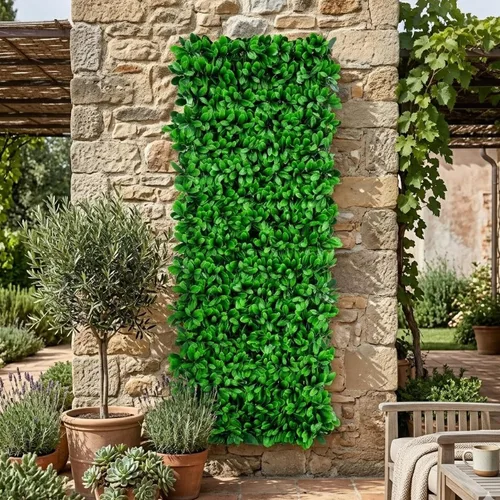 Vista 5 de NatraHedge Pantalla de valla de privacidad de celosía extensible de hoja de laurel inglés artificial Laurel Leaf