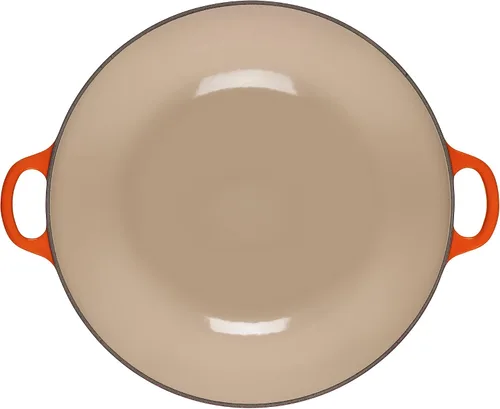 Vista 4 de Le Creuset Horno de chef de hierro fundido esmaltado con tapa de vidrio, 7.5 cuartos de galón., Llama