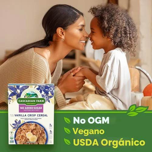 Vista 6 de Cascadian Farm Cereal de vainilla orgánico crujiente, sin azúcar añadida, 12 onzas
