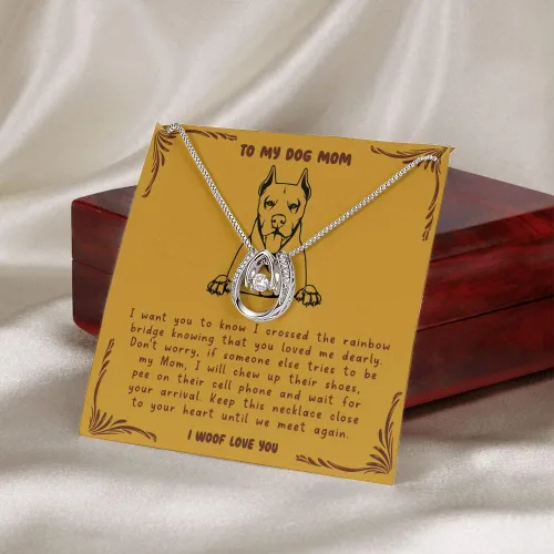 Vista 6 de Dogo Argentino Dog Mom Memorial Present, Best Dog Mom Necklace, Fur Mom Message Card for Mother's Day, Pet Portrait Necklace, Dog Lover