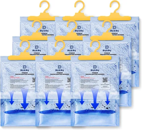 Vista 11 de Dry & Dry Paquete de 6 deshumidificadores absorbentes de humedad para el hogar, deshumidificadores para sótano para dormitorio, pequeños