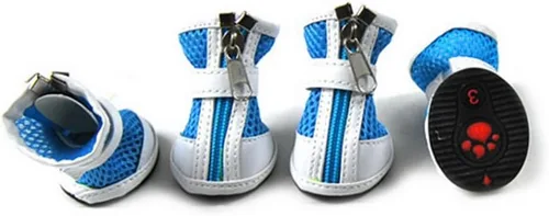 Vista 2 de Zunea - Zapatos para perros pequeños para pavimento caliente, botas de verano de malla transpirable para cachorros Anti-Slip Sole, Adjustable