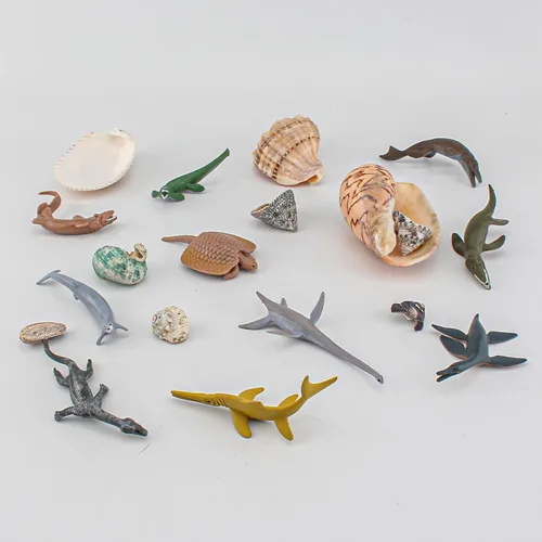 Vista 6 de Minijuguetes de criaturas marinas prehistóricas, juego de juguetes de dinosaurio antiguo, figuras de animales marinos de 2 a 4 pulgadas, decoración