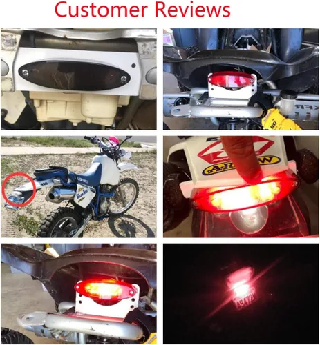 Vista 5 de Luz Trasera de Motocicleta Universal Luz de Freno de Parada ATV Luz Trasera