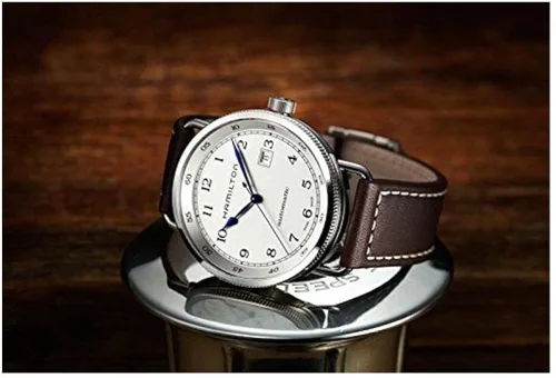 Vista 3 de Hamilton Khaki Navy Pioneer Silver Dial SS Cuero Automático Hombres Reloj H77715553, plateado, Reloj automático