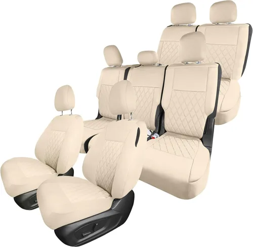 Vista 14 de FH Group Fundas de asiento de automóvil de ajuste personalizado específicamente hechas para Ford Explorer Base 2020-2024, fundas de asiento Negro