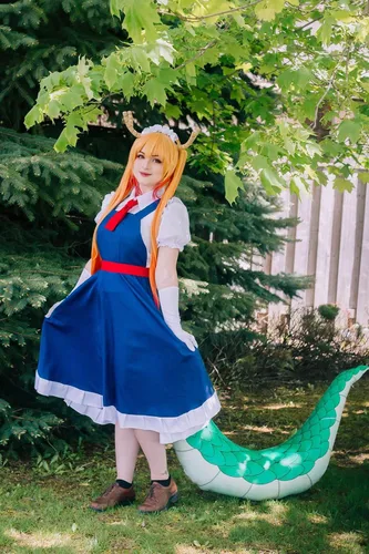 Vista 4 de rolecos Womens kobayashi-san cosplay peluca pelo sintético pelucas