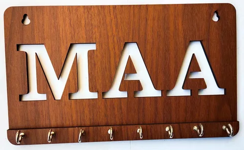 Vista 8 de Soporte familiar para llaves de pared de madera para decoración del hogar, soporte para llaveros, regalo para el mejor diseñador familiar del mundo
