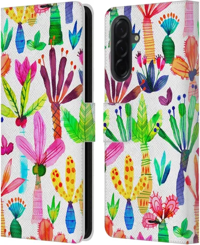 Vista 206 de Head Case Designs Officially Licensed Ninola Brushstrokes Black Summer Patterns Leather Wallet Case Compatible with Samsung Galaxy A07 4G