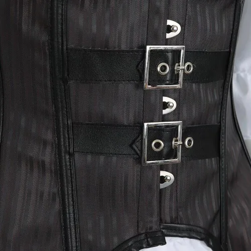 Vista 4 de Vestido de corsé, talla grande, para mascarada, gótico, brocado, encaje, gótico, conjunto de falda bustier