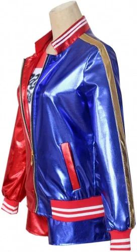 Vista 2 de Zidufan Disfraz de Halloween para mujer, uniforme completo de Harley para escenario, espectáculo de escenario, cosplay