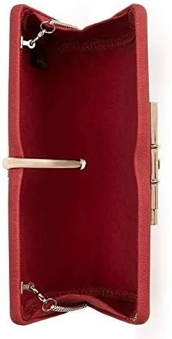 Vista 5 de LaBante London - Bolso vegano rojo para mujer, bolso de noche, bolso de mano, bolso de noche, bolso de noche, bolso pequeño para mujer, Rojo
