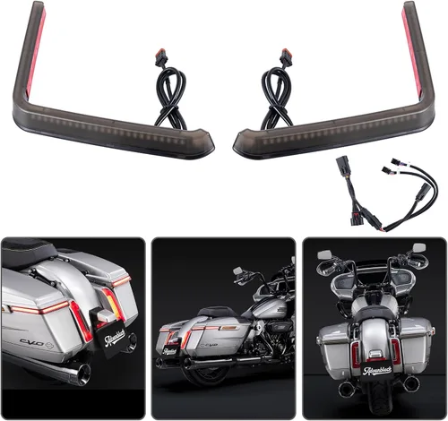 Vista 2 de Advanblack Luces LED de alforja Road Glide 2026, luz trasera Hy-per para Harley Touring FLH 2026, ahumada, intermitentes rojas secuenciales