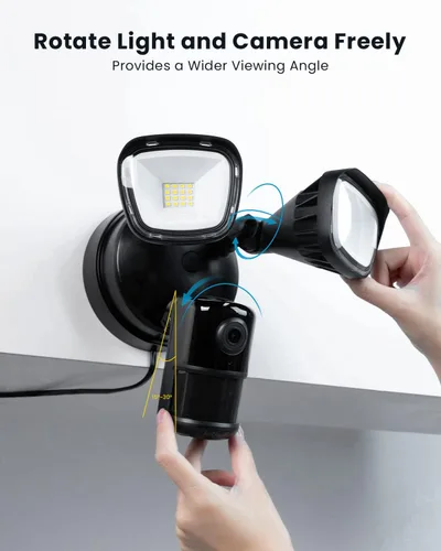 Vista 7 de Cámara de seguridad ieGeek con reflector al aire libre, cámaras de seguridad inteligentes para el hogar 2K cableadas, cámara de luz de inundación