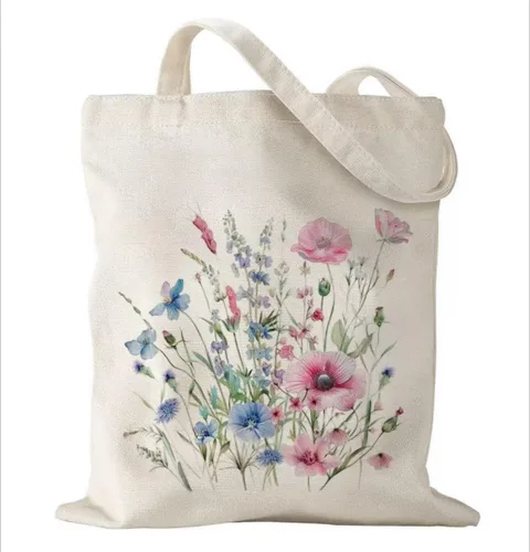Vista 8 de Bolsa de lona con asas con cremallera para mujer, dama de honor, cumpleaños, boda, madre, señoras, bolsas de regalo para compras