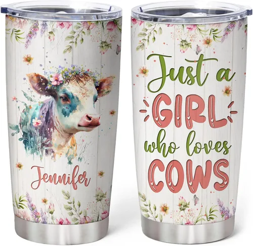 Vista 7 de Hyturtle Regalos personalizados para los amantes de los osos – Just A Girl Who Loves Bears - Vaso de acero inoxidable con nombre personalizado de 20