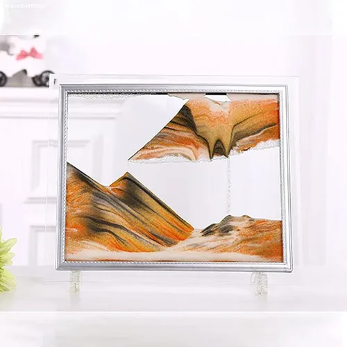 Vista 11 de Imágenes de arte en arena, pintura de arena movediza, decoración de sala de estar, escritorio 3D, paisaje natural, imagen de arena fluida con base