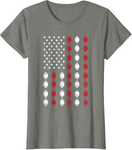 Vista 11 de Camiseta patriótica de jugador atleta del 4 de julio de fútbol americano, Negro