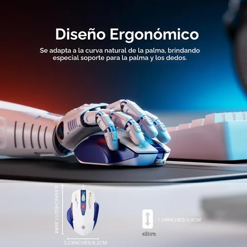 Vista 2 de Uineer Wired Mouse, USB-A Computer Mouse with 6 Buttons,Adjustable