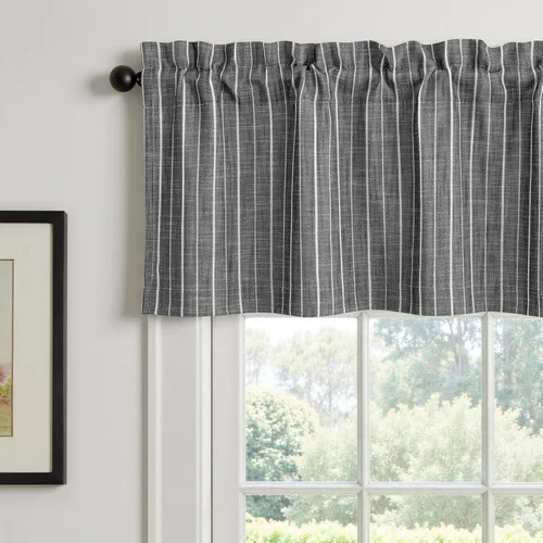 Vista 27 de DriftAway Briony - Cortina opaca con amarre para cocina, ajustable, diseño de globos, líneas texturizadas, estampadas, persianas romanas