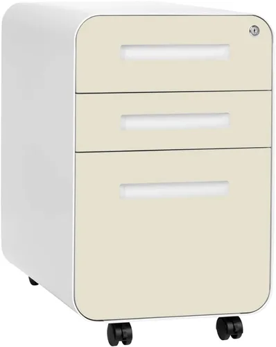 Vista 19 de Laura Davidson Furniture Stockpile Archivador de 3 Cajones con Cerradura - Archivador de Metal Bajo Escritorio de Oficina, Carpetas de Archivo