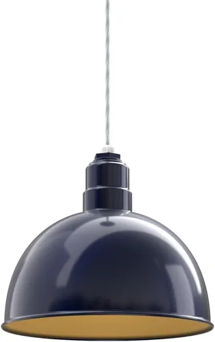 Vista 51 de Steel Lighting Co. Colgante de cuenco rosa Lámpara montada en el techo Cúpula de 15 pulgadas vástago de 12 pulgadas Estilo granero de acero