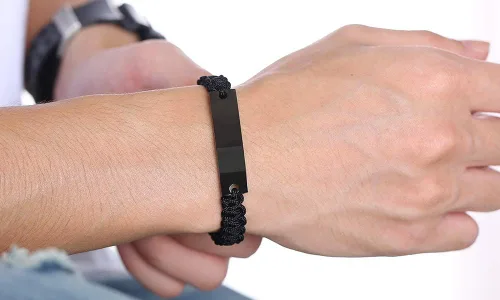 Vista 6 de MPRAINBOW Pulsera personalizada con código morse Pulsera trenzada ajustable hecha a mano con mensaje secreto para hombres, mujeres, mamá, papá
