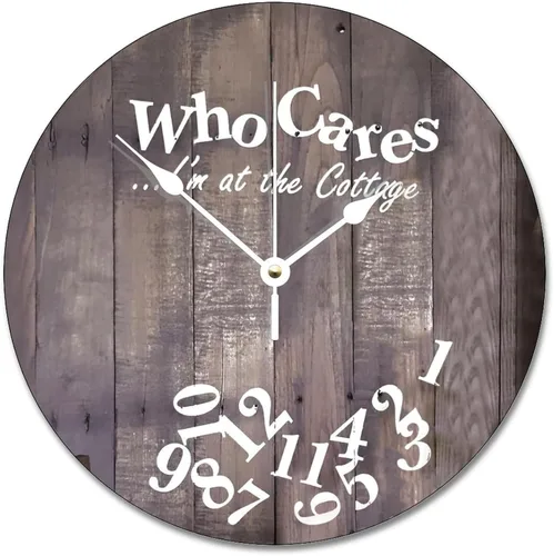 Vista 16 de Reloj de pared Whatever Modern Wood Clock de 10 pulgadas, silencioso, sin tictac, funciona con pilas, para sala de estar, dormitorio, cocina, A