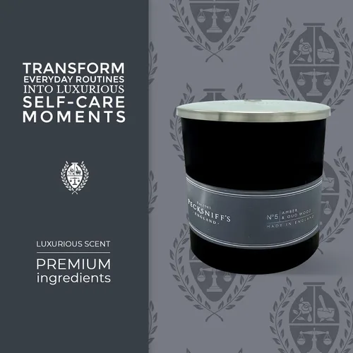 Vista 2 de Pecksniffs - Vela perfumada de ámbar negro y madera Oud 1 mecha, 6.49 onzas